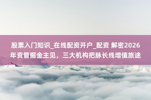 股票入门知识_在线配资开户_配资 解密2026年资管掘金主见，三大机构把脉长线增值旅途