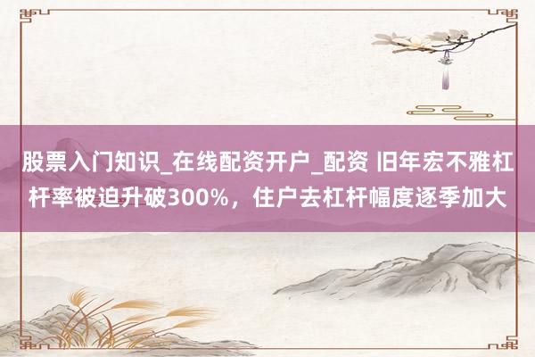 股票入门知识_在线配资开户_配资 旧年宏不雅杠杆率被迫升破300%，住户去杠杆幅度逐季加大