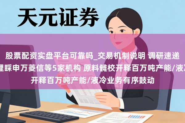 股票配资实盘平台可靠吗_交易机制说明 调研速递|宁波博汇化工理睬申万菱信等5家机构 原料雠校开释百万吨产能/液冷业务有序鼓动
