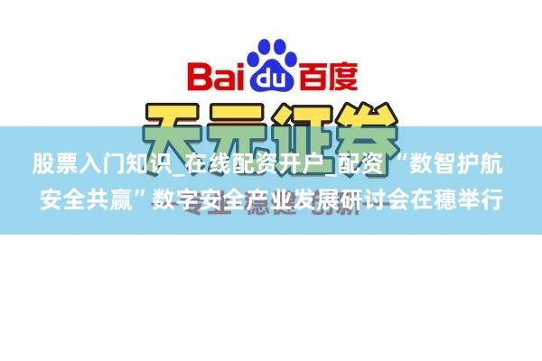股票入门知识_在线配资开户_配资 “数智护航 安全共赢”数字安全产业发展研讨会在穗举行