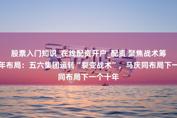 股票入门知识_在线配资开户_配资 聚焦战术筹备与当年布局：五六集团运转“裂变战术”，马庆同布局下一个十年