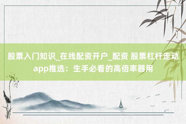 股票入门知识_在线配资开户_配资 股票杠杆走动app推选:生手必看的高倍率器用