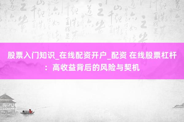 股票入门知识_在线配资开户_配资 在线股票杠杆：高收益背后的风险与契机