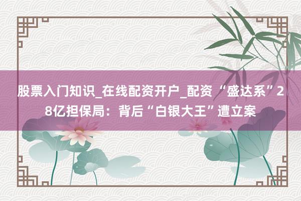 股票入门知识_在线配资开户_配资 “盛达系”28亿担保局：背后“白银大王”遭立案