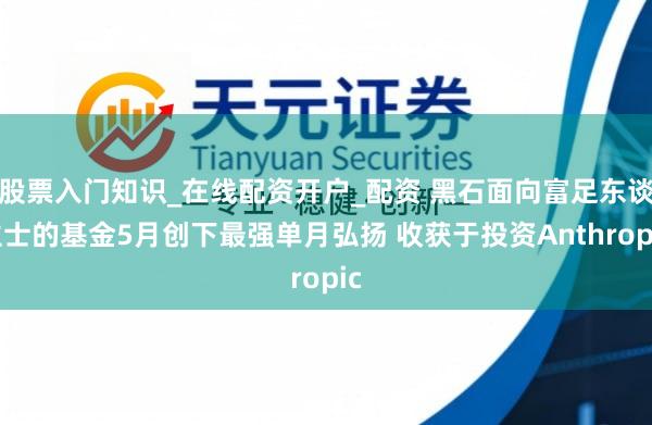 股票入门知识_在线配资开户_配资 黑石面向富足东谈主士的基金5月创下最强单月弘扬 收获于投资Anthropic